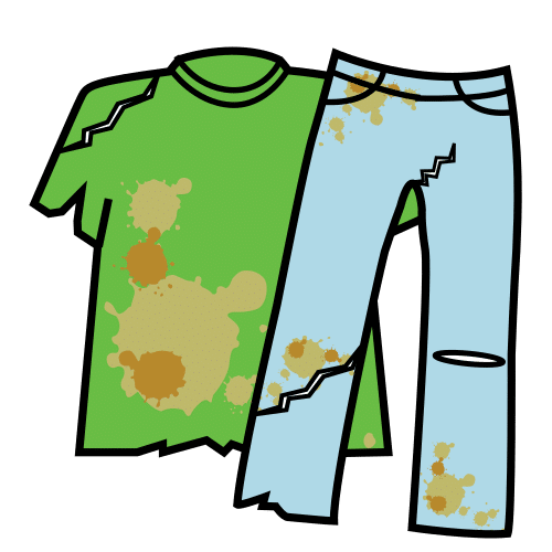 Pictograma de ropa rota para niños con autismo y TEA
