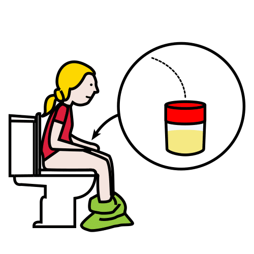 Pictograma de análisis de orina para niños con autismo y TEA