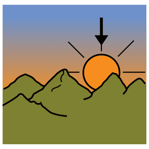 Pictograma de atardecer para niños con TEA