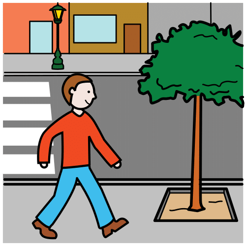 Pictograma de pasear para niños con autismo y TEA