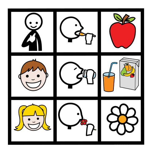 Pictograma de tablero de comunicación para niños con autismo y TEA