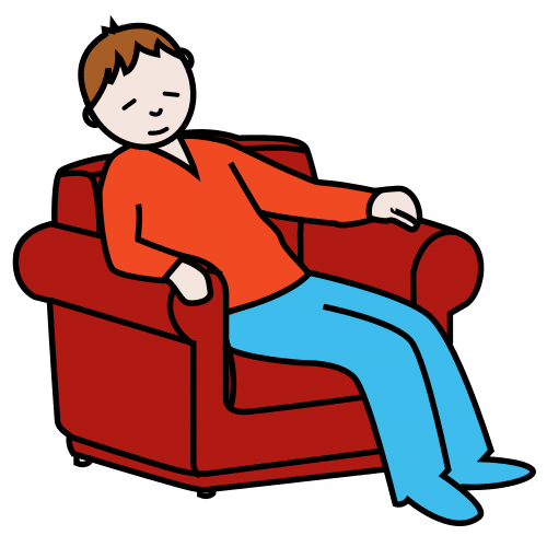 Pictograma de descansar para niños con autismo y TEA