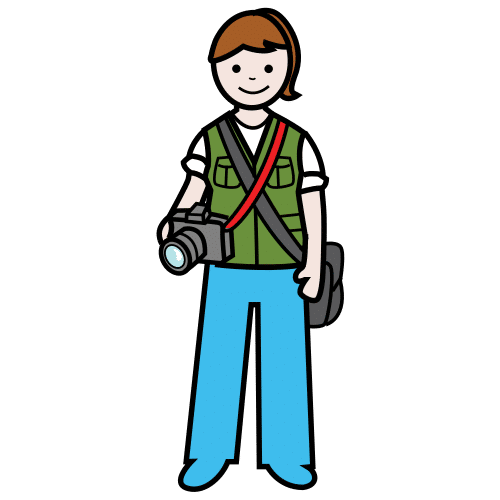 Pictograma de fotógrafa para niños con TEA