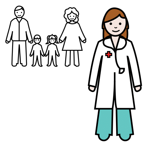 Pictograma de médico de familia para niños con autismo y TEA