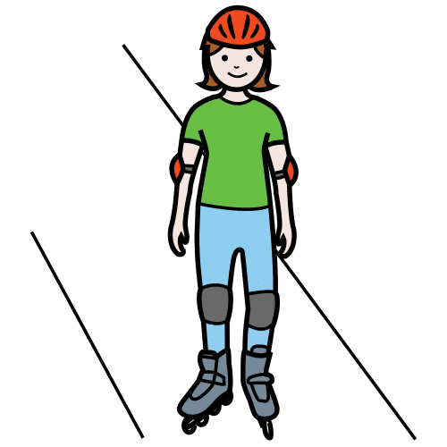 Pictograma de patinadora para niños con autismo y TEA