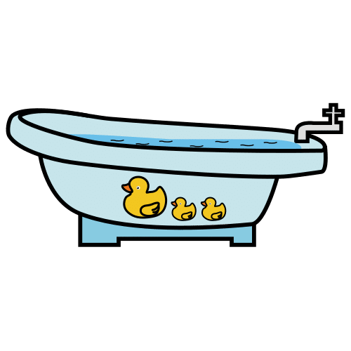 Pictograma de bañera para niños con autismo y TEA