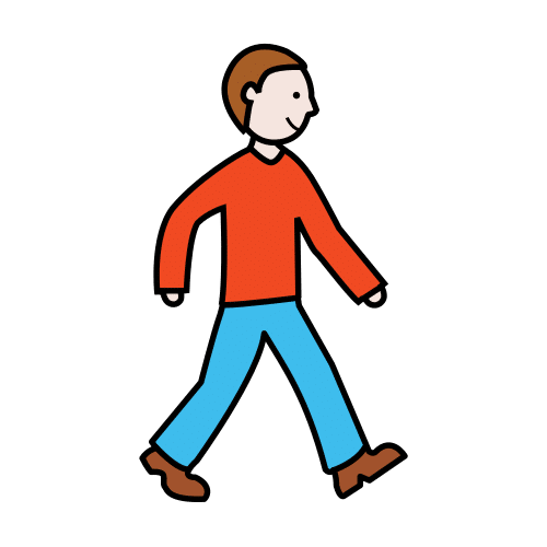 Pictograma de caminar para niños con autismo y TEA