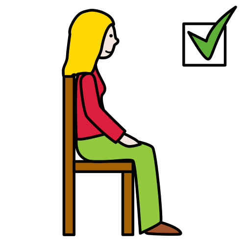 Pictograma de sentar correctamente para niños con TEA