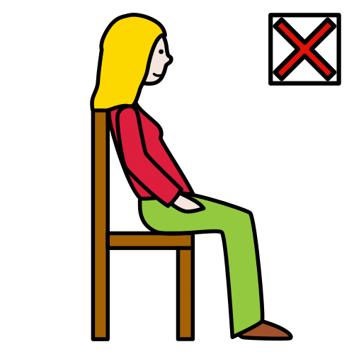 Pictograma de sentar de forma incorrecta para niños con TEA