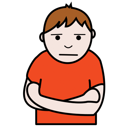 Pictograma de serio para niños con autismo y TEA