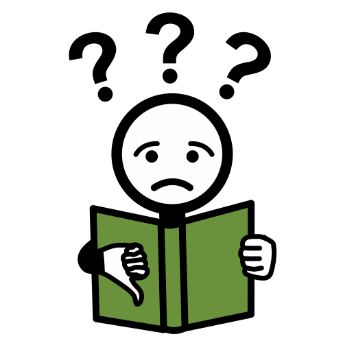 Pictograma de no sé leer para niños con autismo y TEA