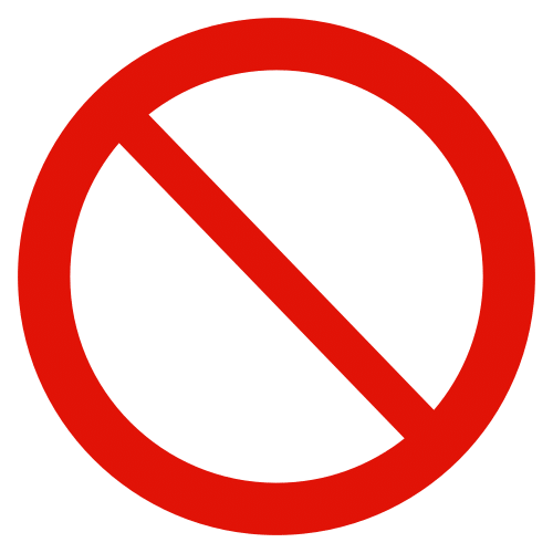 Pictograma de prohibido para niños con autismo y TEA