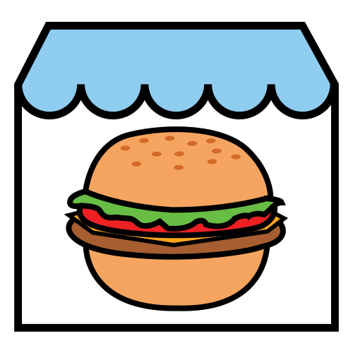 Pictograma de hamburguesería para niños con TEA