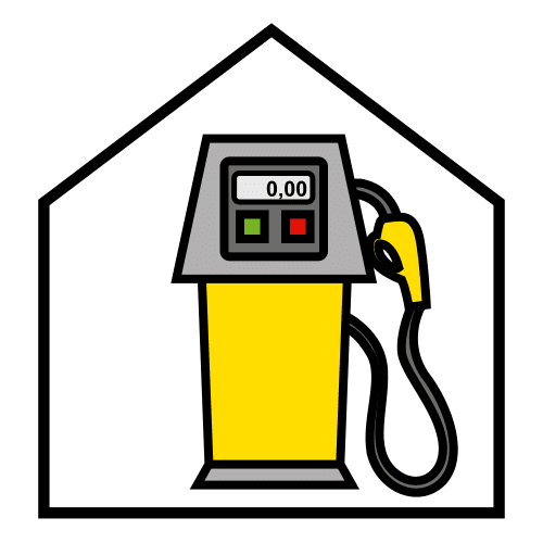 Pictograma de gasolinera para niños con TEA