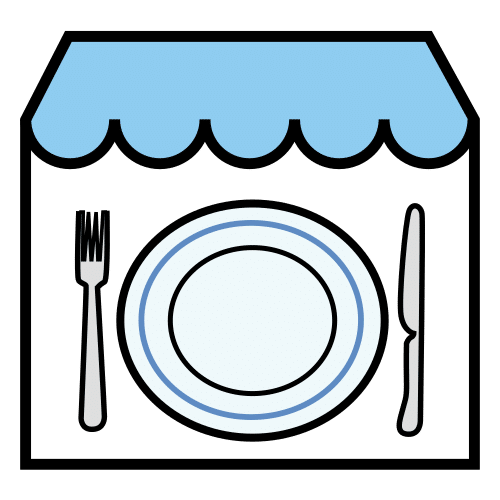 Pictograma de restaurante para niños con TEA