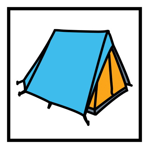 Pictograma de camping para niños con TEA