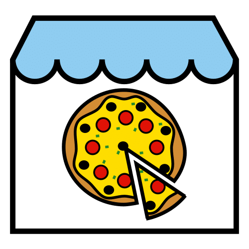 Pictograma de pizzería para niños con TEA