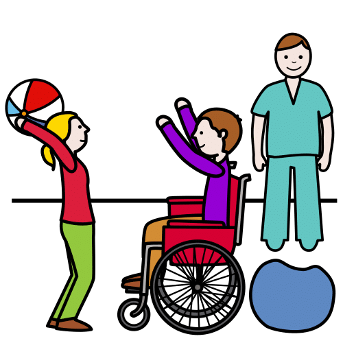 Pictograma de fisioterapia educativa para niños con autismo y TEA
