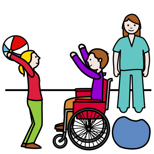 Pictograma de fisioterapia educativa para niños con autismo y TEA