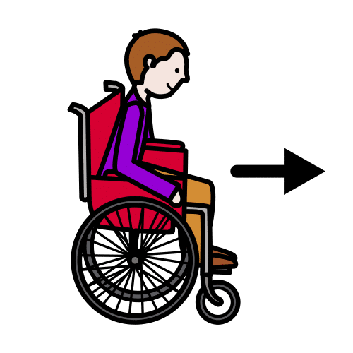 Pictograma de ir en silla de ruedas para niños con autismo y TEA