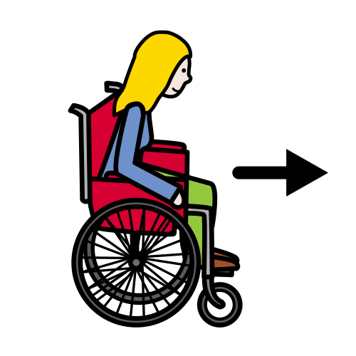 Pictograma de ir en silla de ruedas para niños con autismo y TEA