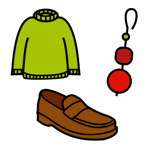 Pictograma de ropa y complementos para niños con TEA