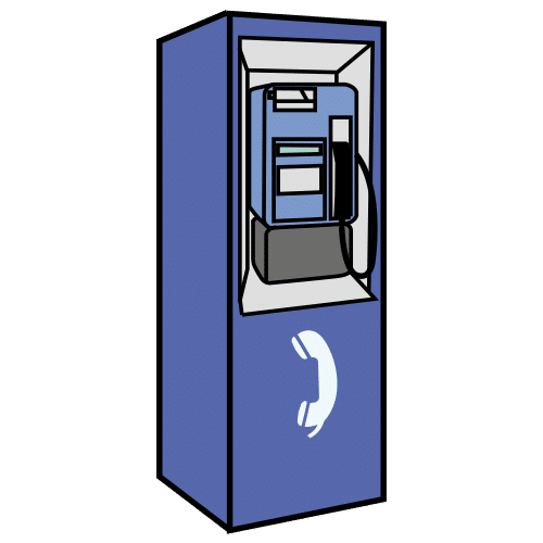 Pictograma de cabina de teléfono para niños con TEA