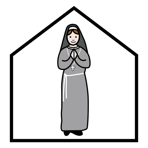 Pictograma de monasterio para niños con TEA
