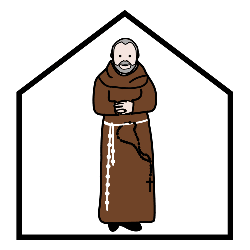 Pictograma de monasterio para niños con TEA