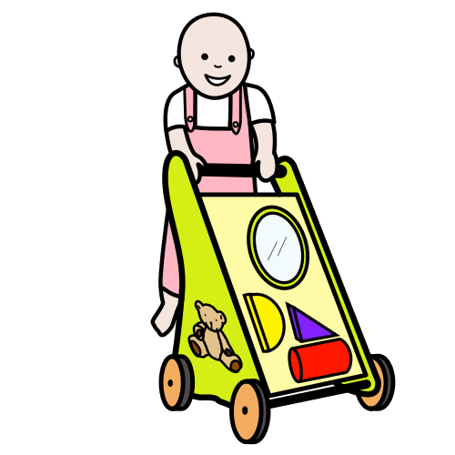 Pictograma de caminar con el andador para niños con autismo y TEA