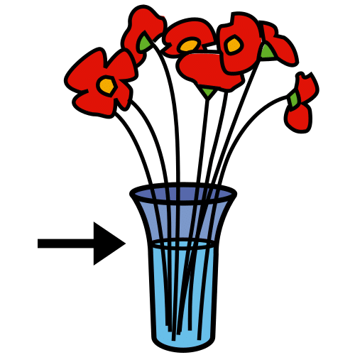 Pictograma de jarrón de flores para niños con TEA