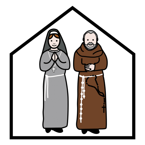 Pictograma de monasterio para niños con TEA