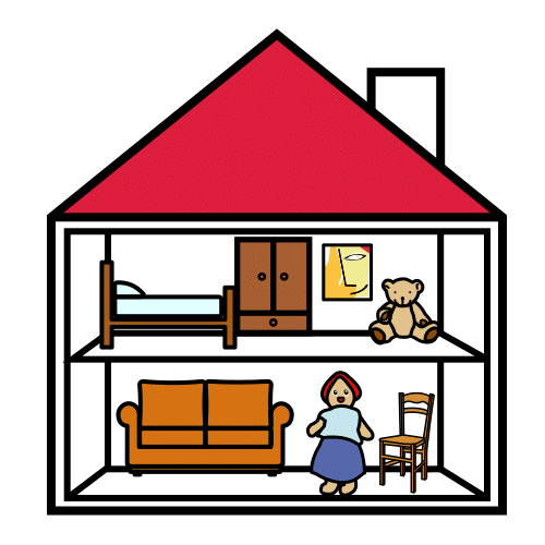 Pictograma de casa de muñecas para niños con autismo y TEA