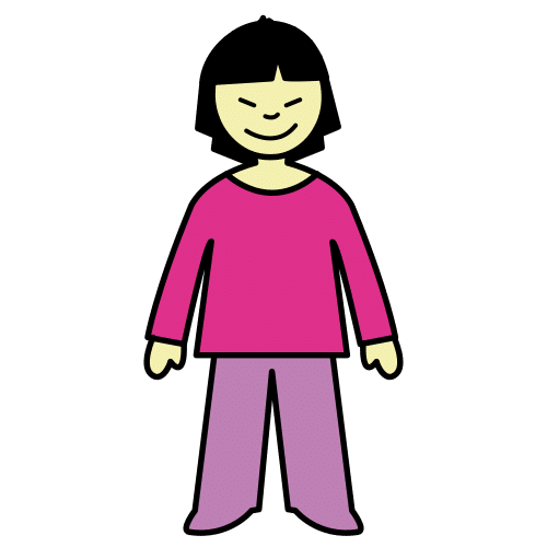 Pictograma de niña para niños con autismo y TEA