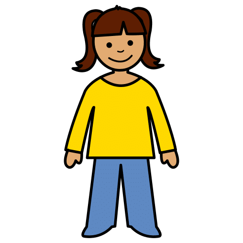 Pictograma de niña para niños con TEA