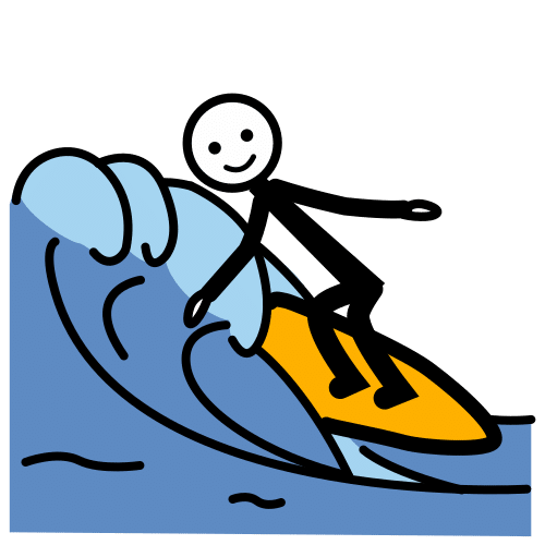 Pictograma de surfear para niños con TEA
