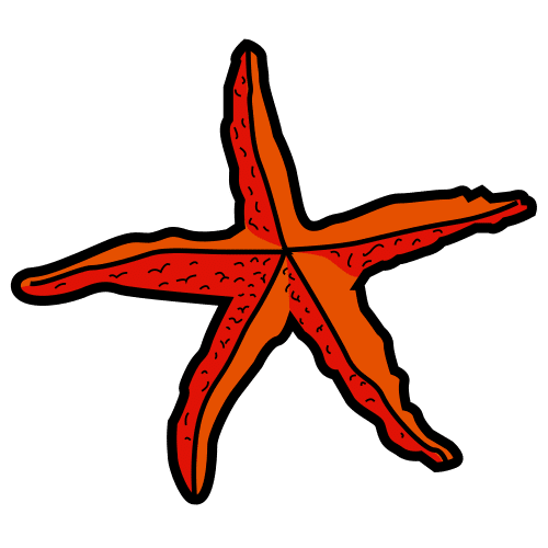 Pictograma de estrella de mar para niños con autismo y TEA