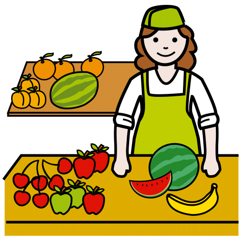 Pictograma de frutera para niños con autismo y TEA