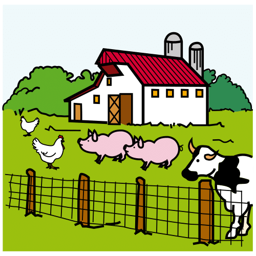 Pictograma de granja para niños con TEA