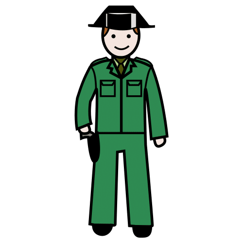 Pictograma de guardia civil para niños con TEA