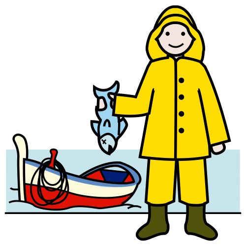 Pictograma de pescador para niños con TEA