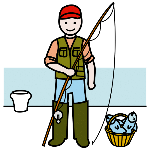 Pictograma de pescador para niños con TEA
