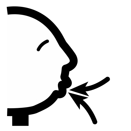 Pictograma de inspirar por la boca para niños con autismo y TEA