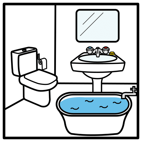 Pictograma de cuarto de baño para niños con autismo y TEA