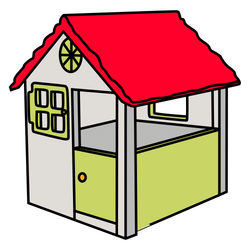 Pictograma de casita de jardín para niños con TEA