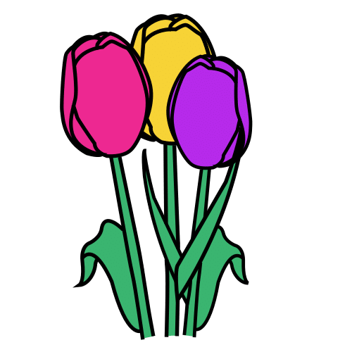 Pictograma de tulipanes para niños con autismo y TEA