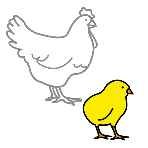 Pictograma de pollito para niños con TEA