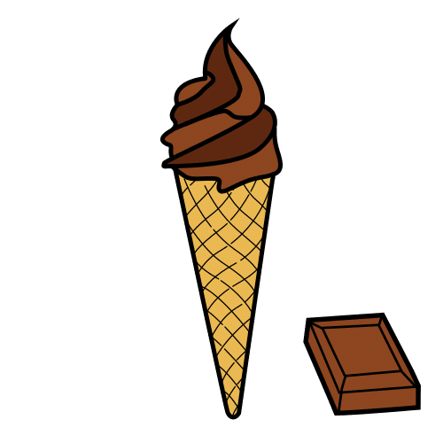 Pictograma de cono de chocolate para niños con autismo y TEA