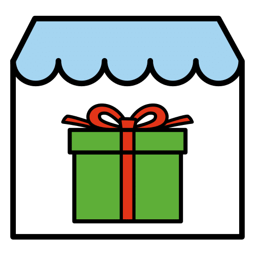 Pictograma de tienda de regalos para niños con autismo y TEA