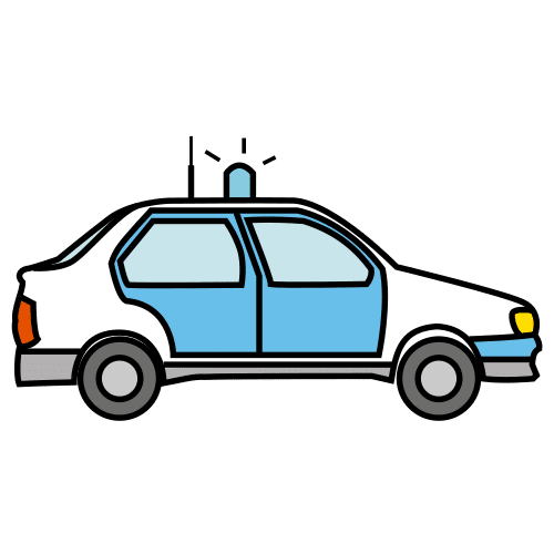 Pictograma de coche de policía para niños con autismo y TEA
